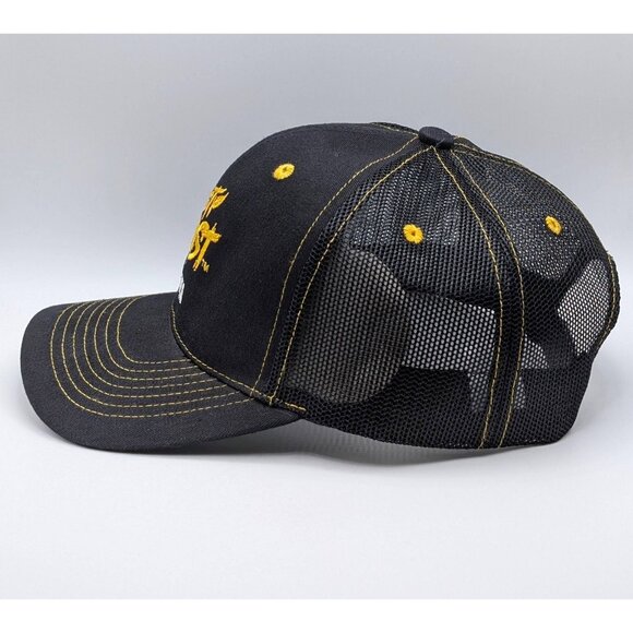 Nasty Beast Hard Tea Adjustable Mesh Back Hat Cap Snapback Black Thick Stitch - Picture 3 of 5